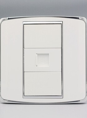 86型一位CAT3电话插座面板单口免打RJ11语音电话电脑接口墙壁插座