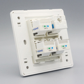 86型CAT6网络3个电话网络面板6类电脑网线语音电话线开关墙壁插座