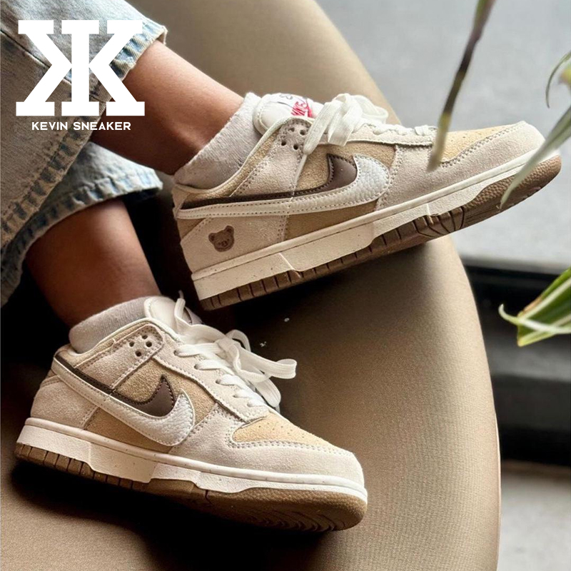 球鞋定制NikeDunkLowse85小熊饼干双层鞋带复古低帮板鞋