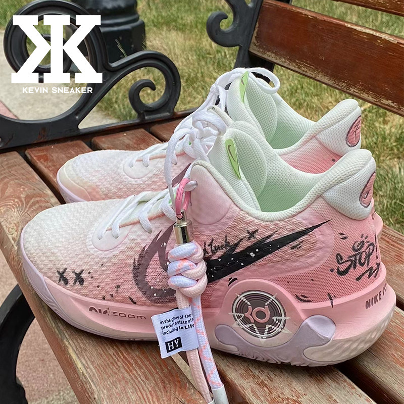 球鞋定制Nike耐克KD Trey5lX乳腺癌织物心动时刻中帮复古篮球鞋