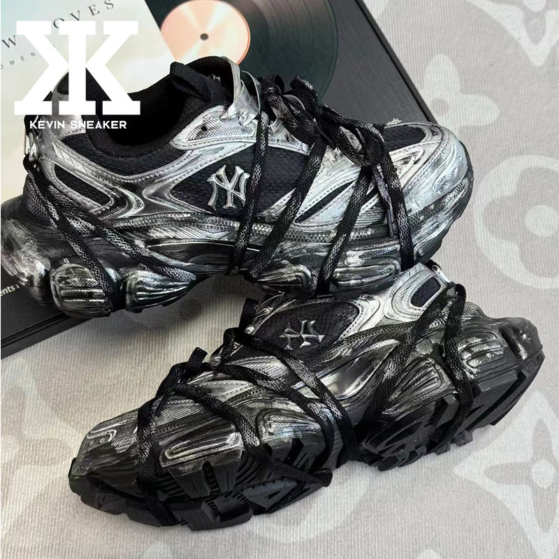 球鞋定制MLB Basic波士顿红袜队尘缚之刃朋克高街机能低帮老爹鞋