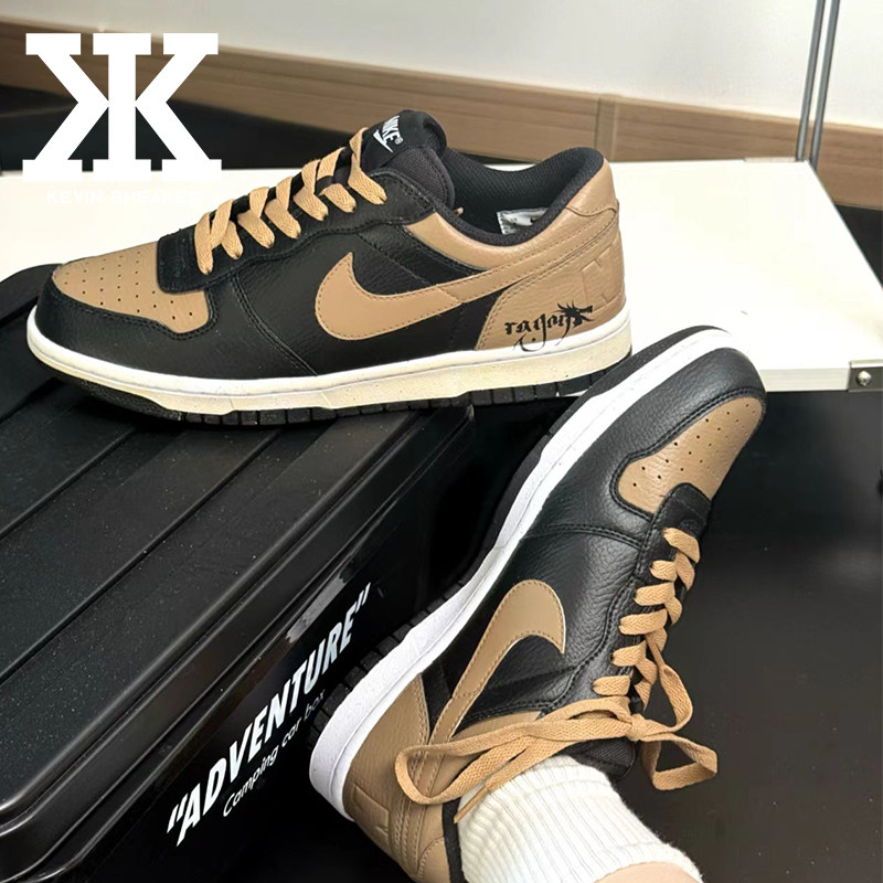 球鞋定制Nike耐克Big马影耀月龙马精神CNY马年大吉摩卡低帮板鞋