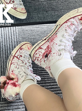 球鞋定制Converse1970s chuck taylor杀死比尔泼墨艺术高帮帆布鞋