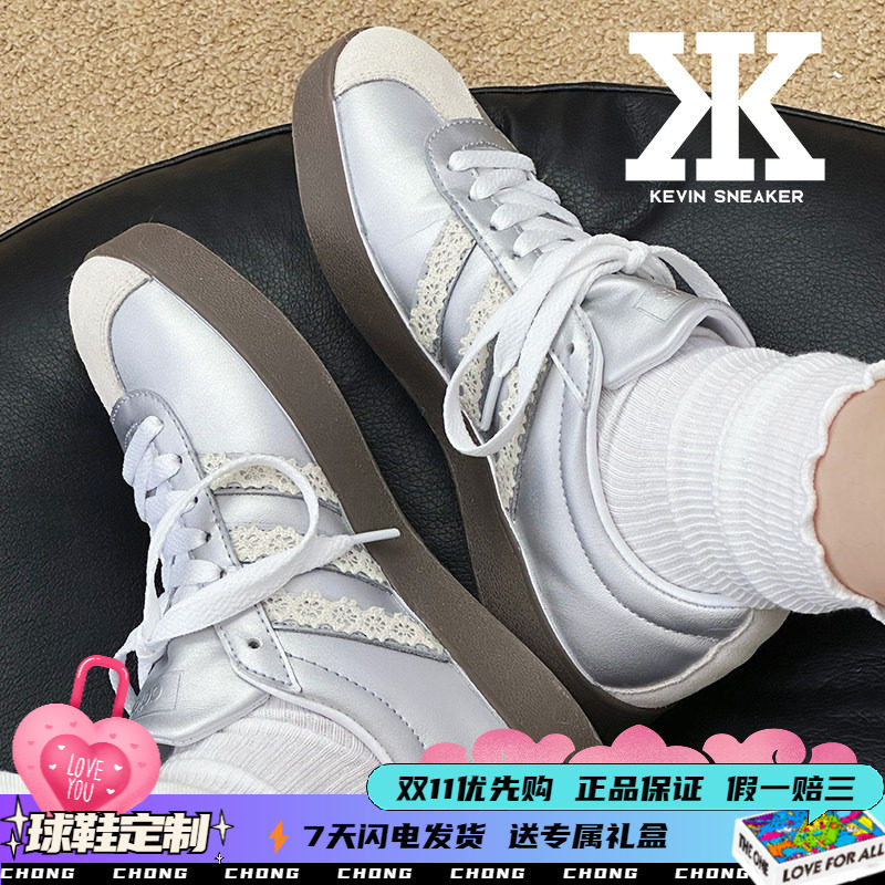 球鞋定制adidasneoVlCourt芭蕾公主甜妹风防滑耐磨低帮板鞋