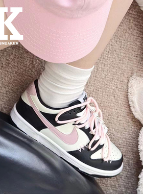 球鞋定制Nike Dunk Low VLad春夏轻甜少女男女黑粉运动舒适板鞋