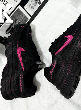 球鞋定制Nike耐克lnitiator霓虹骑士浪漫桃红渐变低帮休闲跑步鞋