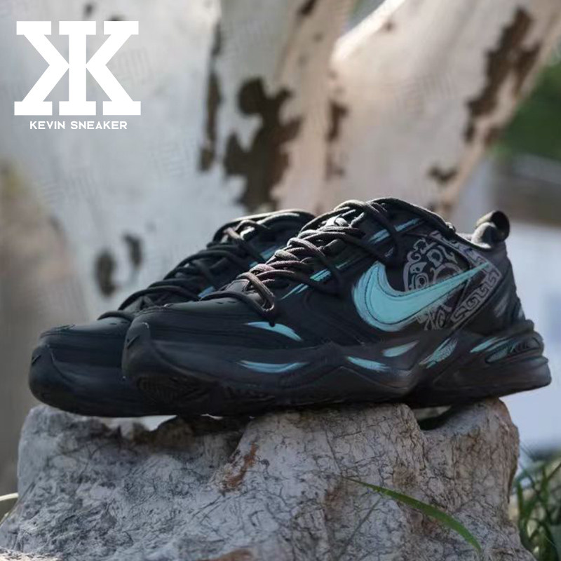 球鞋定制Nike耐克Air Monarch4蟠龙环蒂芙尼国风新中式低帮老爹鞋