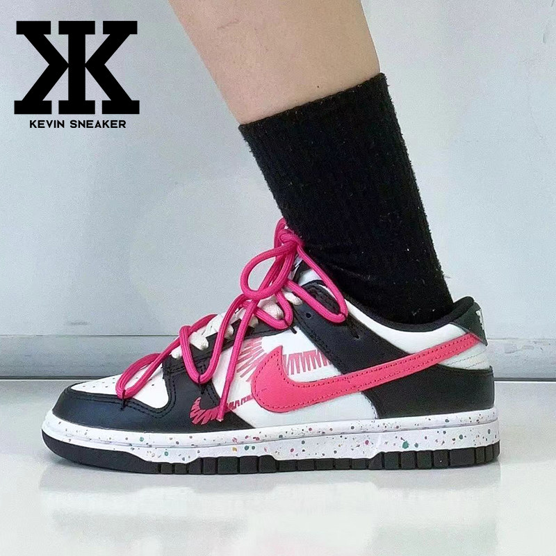 球鞋定制Nike Dunk Low SPD活力三勾甜酷复古潮流女款黑白紫板鞋