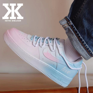球鞋定制Nike/耐克AirForce1Low恋爱笔记爱心复古空军一号板鞋