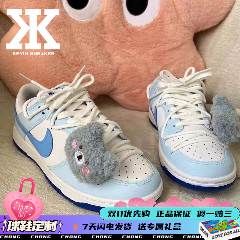 Nike耐克蓝色小熊系带男女低帮板