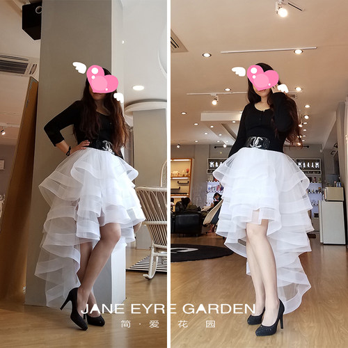 高端定制透明软纱龙骨半身裙