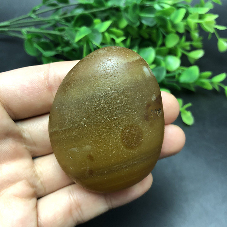 马达加斯加花纹籽料天然冰彩玛瑙马料原石石头手把件收藏奇石1959