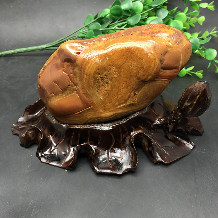 《招财金蟾》天然黄龙玉霸王貔貅手把件玉石收藏奇石神兽手玩招财