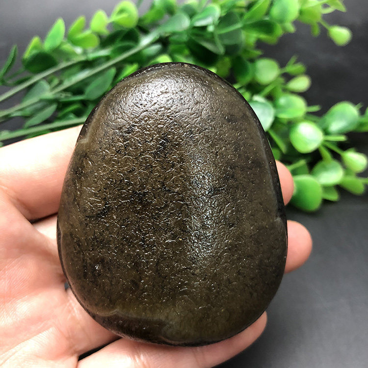 马达加斯加花纹籽料天然冰彩玛瑙马料原石石头手把件收藏奇石2380