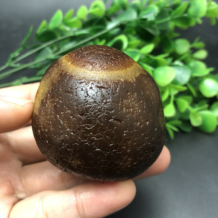 《禅》马达加斯加花纹籽料天然冰彩玛瑙马料原石石头手把件2369