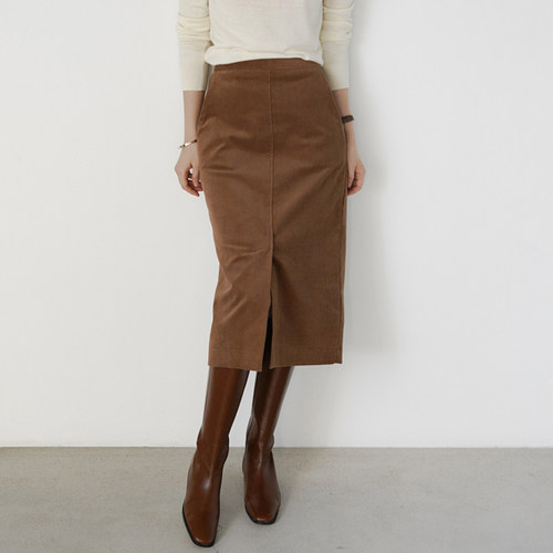 灯芯绒中长裙直筒韩系包臀裙显瘦