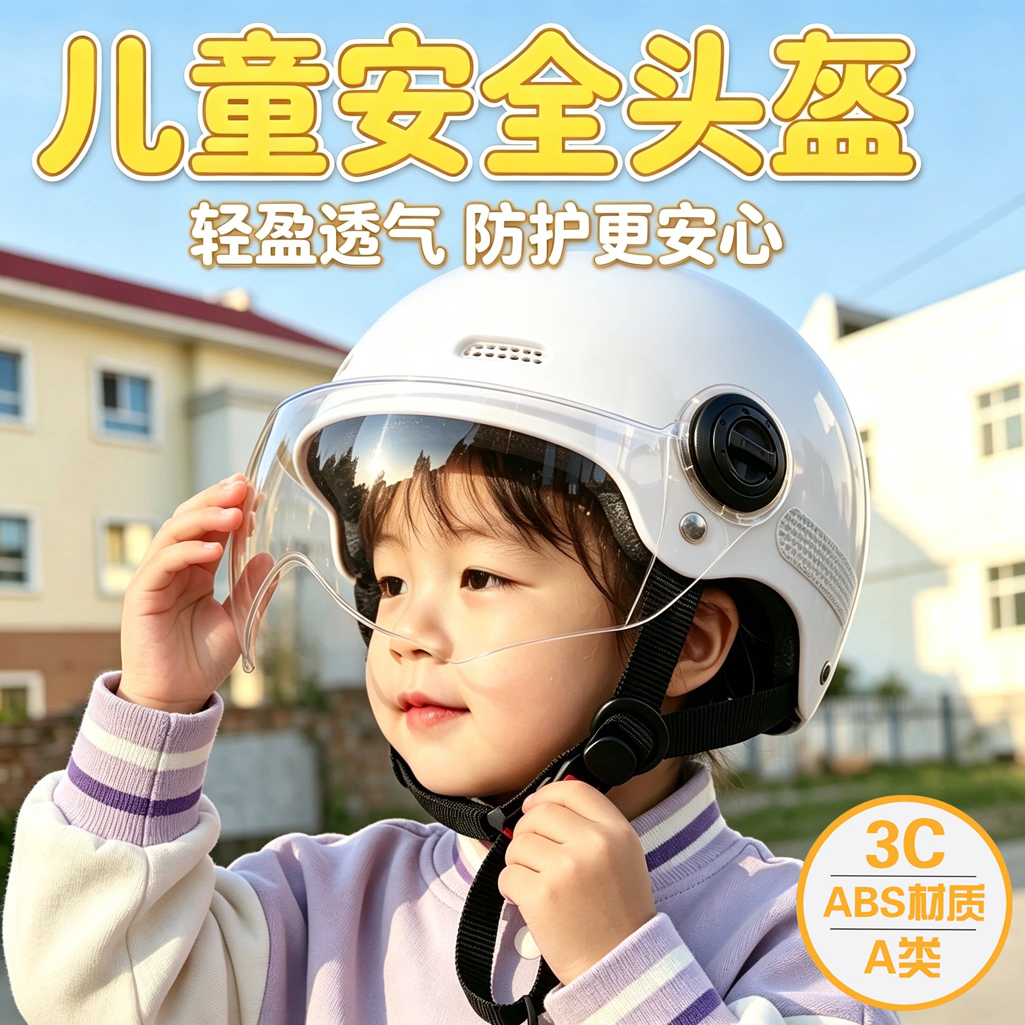 3c认证幼儿儿童头盔四季款女男孩3-6岁4中大童5小学生宝宝3安全帽