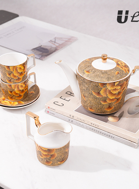 清仓骨瓷咖啡杯碟陶瓷套装下午茶样板房售楼处会所茶几装饰礼盒装