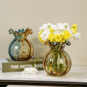 落日余晖琉璃花瓶设计师艺术摆件现代轻奢客厅酒店玄关装 饰品