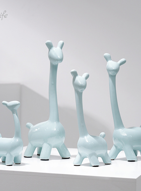 一家四口创意小鹿摆件客厅电视柜