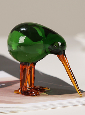 kiwi几维鸟艺术琉璃新西兰国鸟摆件啄木鸟极简电视柜儿童房装饰品