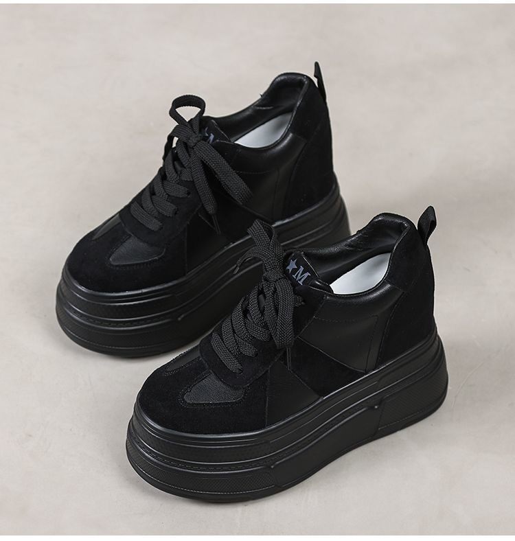 12cm小白鞋女真皮加绒休闲小个子14CM增高德训鞋10cm超厚底松糕鞋,女鞋,松糕（摇摇）鞋,淘宝优惠券,粉丝福利购,淘宝优惠卷