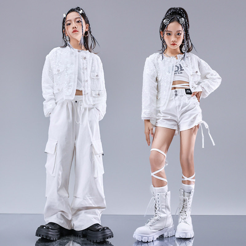 元旦儿童少儿爵士舞演出服女童服装多巴胺亮片走秀潮服jazz架子鼓
