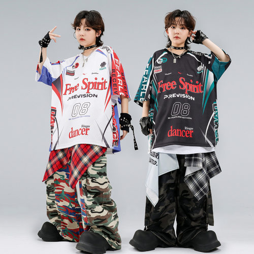 街舞儿童潮服酷帅男童嘻哈风套装少儿hiphop女童架子鼓演出服炸街