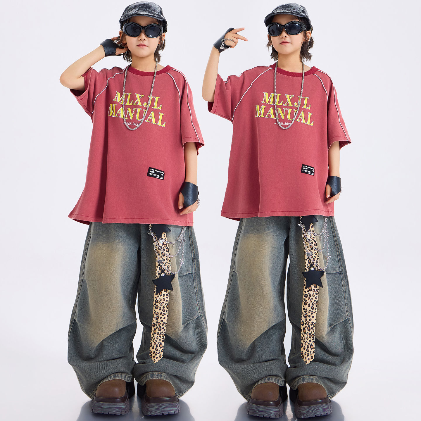 儿童街舞演出服少儿hiphop表演服装男童嘻哈套装女童夏季爵士舞潮
