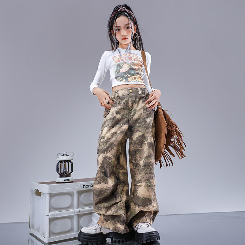 爵士舞女童服装秋季新款女孩jazz多巴胺少儿走秀潮服元旦儿童演出