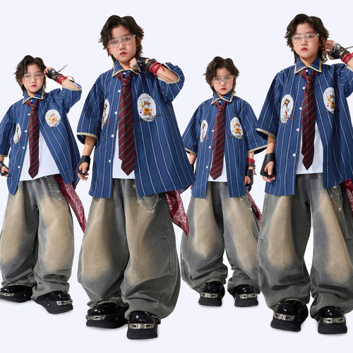 街舞儿童潮服男女童酷帅演出服嘻哈套装爵士舞服装少儿HIPHOP潮牌
