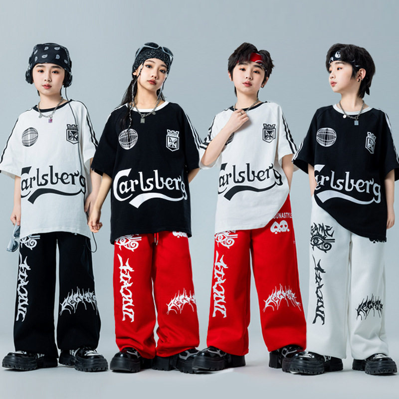 六一儿童演出服少儿街舞服装hiphop炸街童装男童定制潮服宽松套装