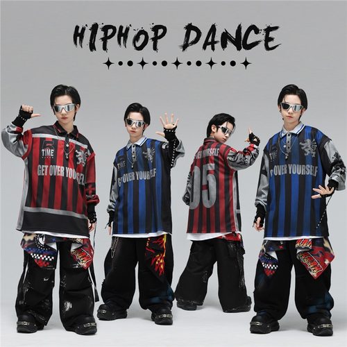街舞儿童潮服嘻哈男女童酷帅polo卫衣少儿hiphop舞蹈元旦表演炸街