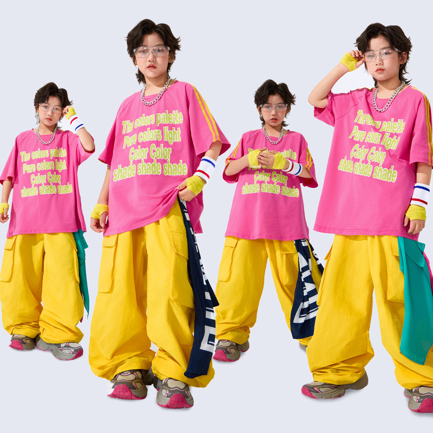 儿童街舞潮服套装酷帅嘻哈风短袖hiphop少儿街舞服装表演出服男童
