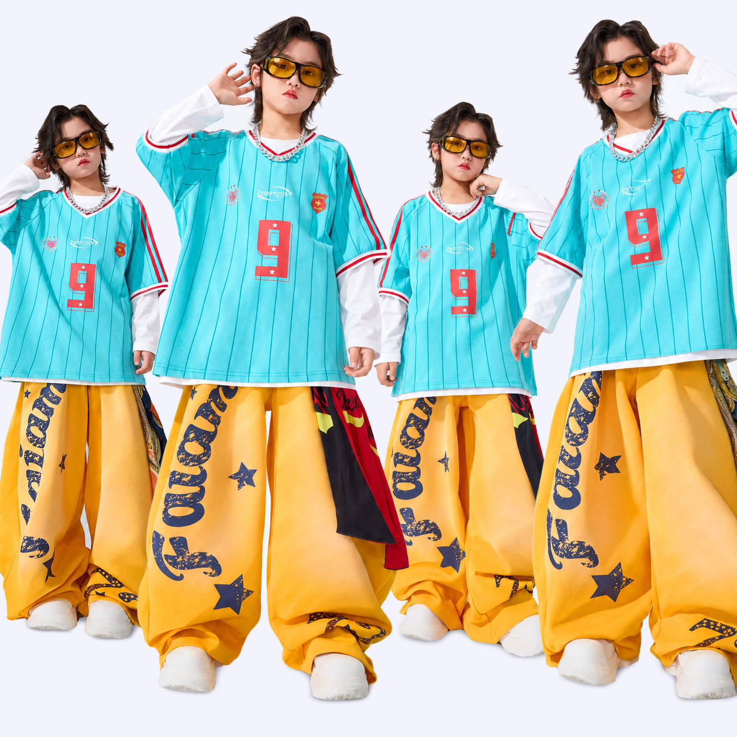 街舞儿童潮服套装嘻哈儿童潮酷演出套装少儿hiphop舞台走秀表演服