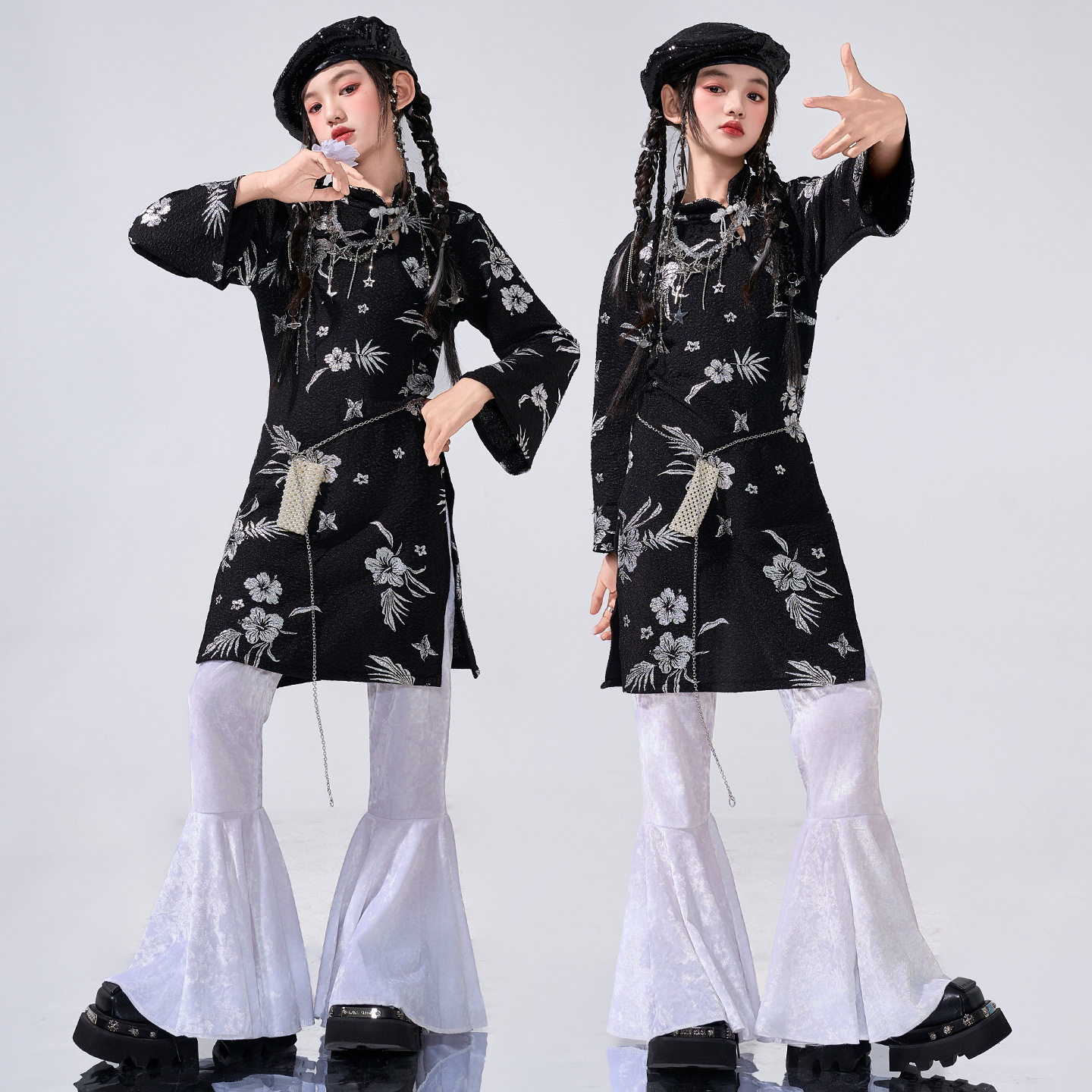 女童爵士舞服装jazz街舞时髦潮酷表演走秀女团甜酷风秋少儿