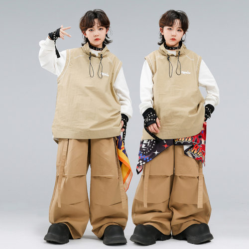 街舞儿童潮服少儿hiphop表演男童嘻哈舞蹈套装女童爵士演出服炸街