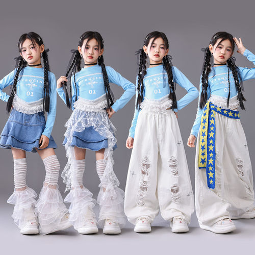 爵士舞服装女童潮酷时髦儿童走秀潮服女孩jazz套装少儿爵士演出服