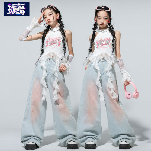 女童爵士舞服装潮酷儿童街舞练功服时髦少儿jazz舞台走秀女孩演出