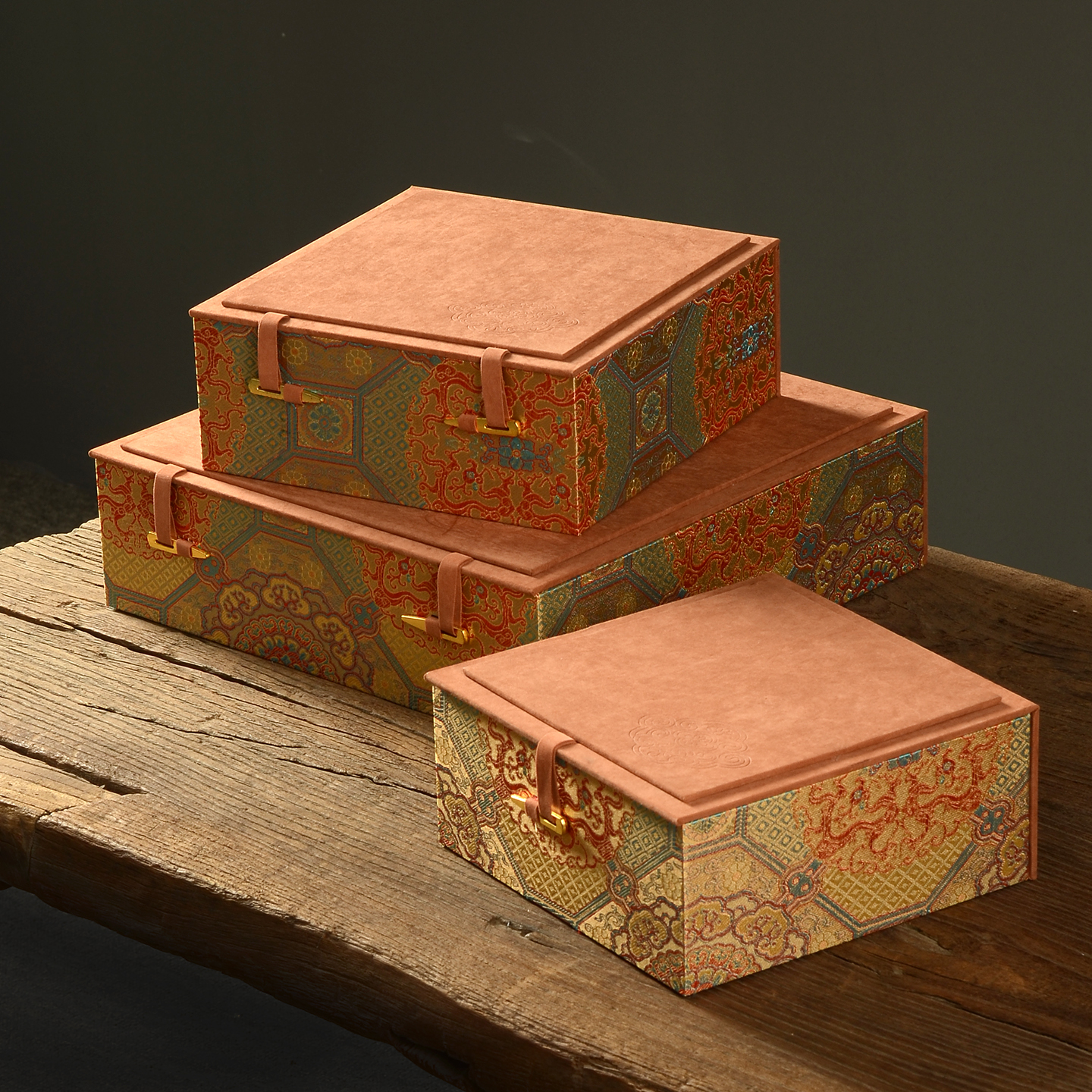 万花挂盘锦盒宝相花首饰礼盒托盘碟子砚台茶饼收纳空盒盘子包装盒