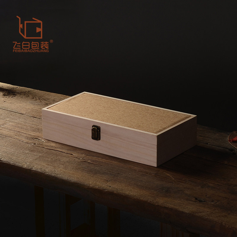 麻顶搭扣桐木盒纯手工日式复古茶叶包装空盒定制月饼盒中秋礼品盒