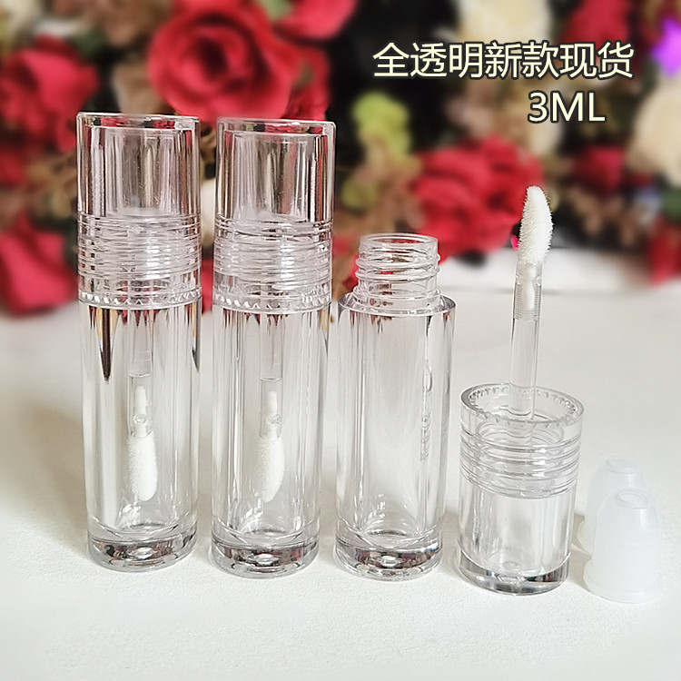 整体全透明唇彩管小号试用装唇釉分装空瓶子2ML 圆形化妆品包材3g