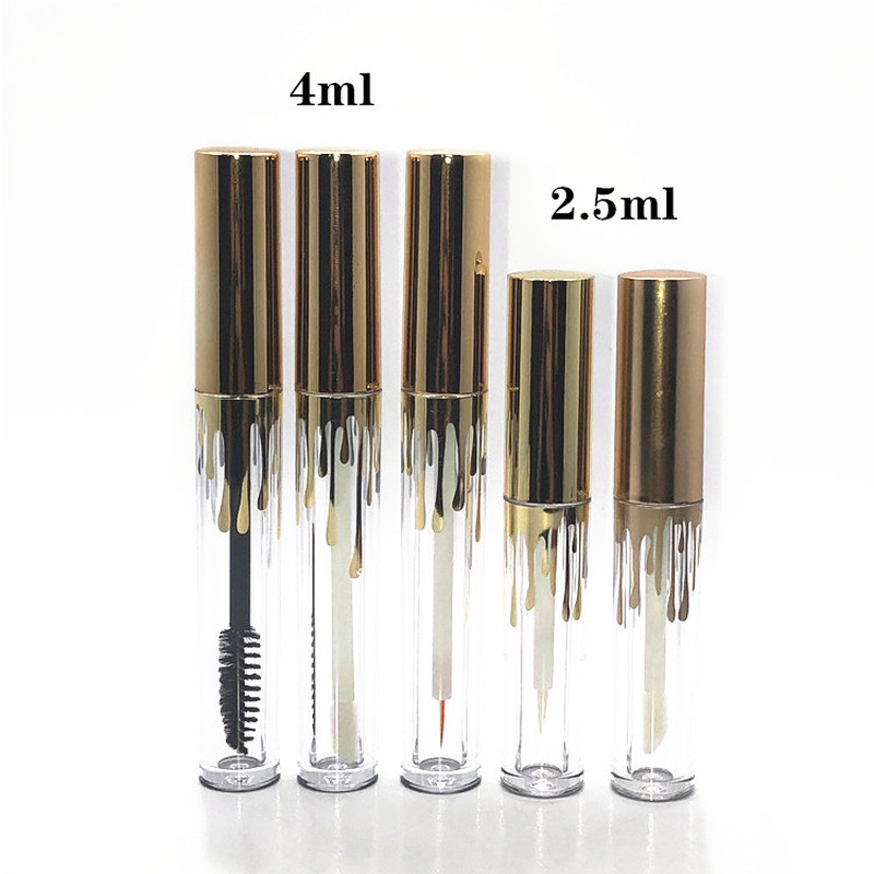 少量印字！波浪水滴鎏金色唇釉空管 2ml-4ml睫毛精华液眼线空瓶子
