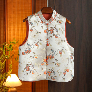 新中式中国风宋锦高端马甲上衣女春款2026新款小个子改良禅意马夹