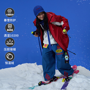 男女同款 裤 单双板滑雪防水透气潮流百搭全压胶 牛仔工装 NO1NW新款
