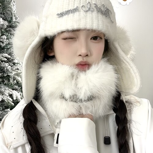 NO1NW26新秋冬字母钉钻毛领围脖