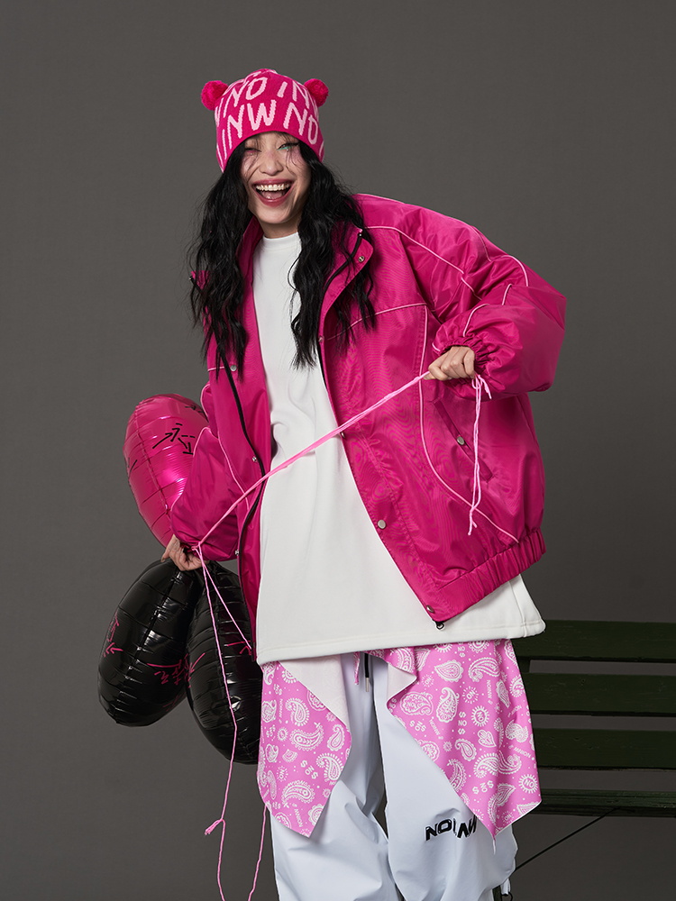 NO1NW滑雪外套彩边国潮搭配