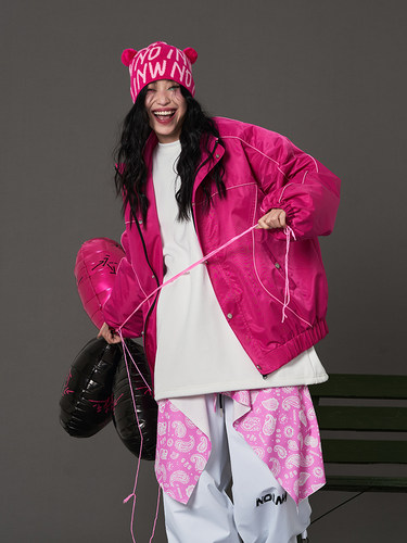 NO1NW滑雪外套彩边国潮搭配