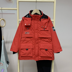 促销盈湖品牌儿童羽绒服23秋冬新款户外保暖工装外套男女中大童装