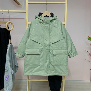 禾雪儿童羽绒服冬装男女大童滑雪服连帽两件套一衣三穿可拆卸外套